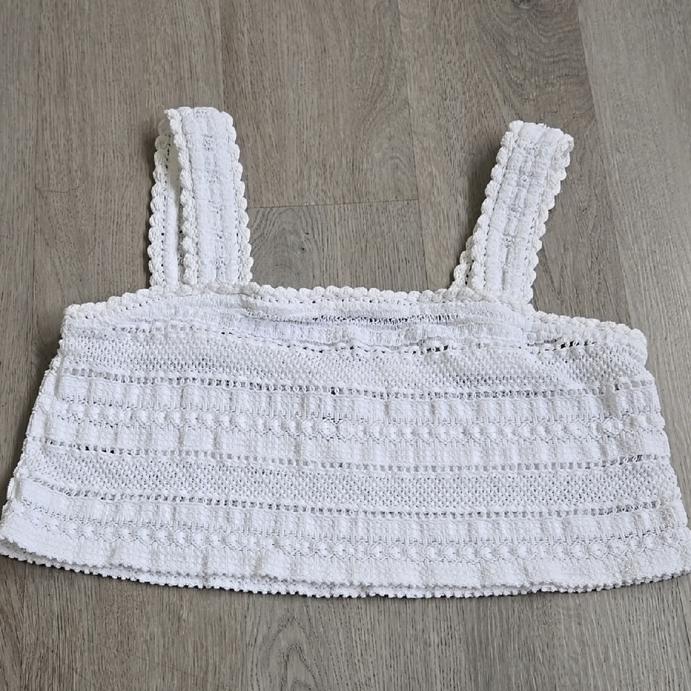 Aerie Crochet Textured Crop Top Size L - Picture 4 of 15